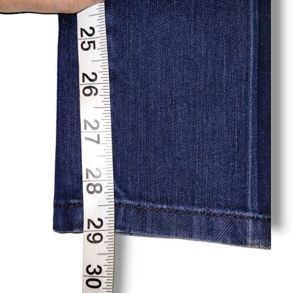 Chicos Womens Jeans Sz 1/ 8 US Blue Straight Front Creases High Waist Classic - Picture 11 of 12